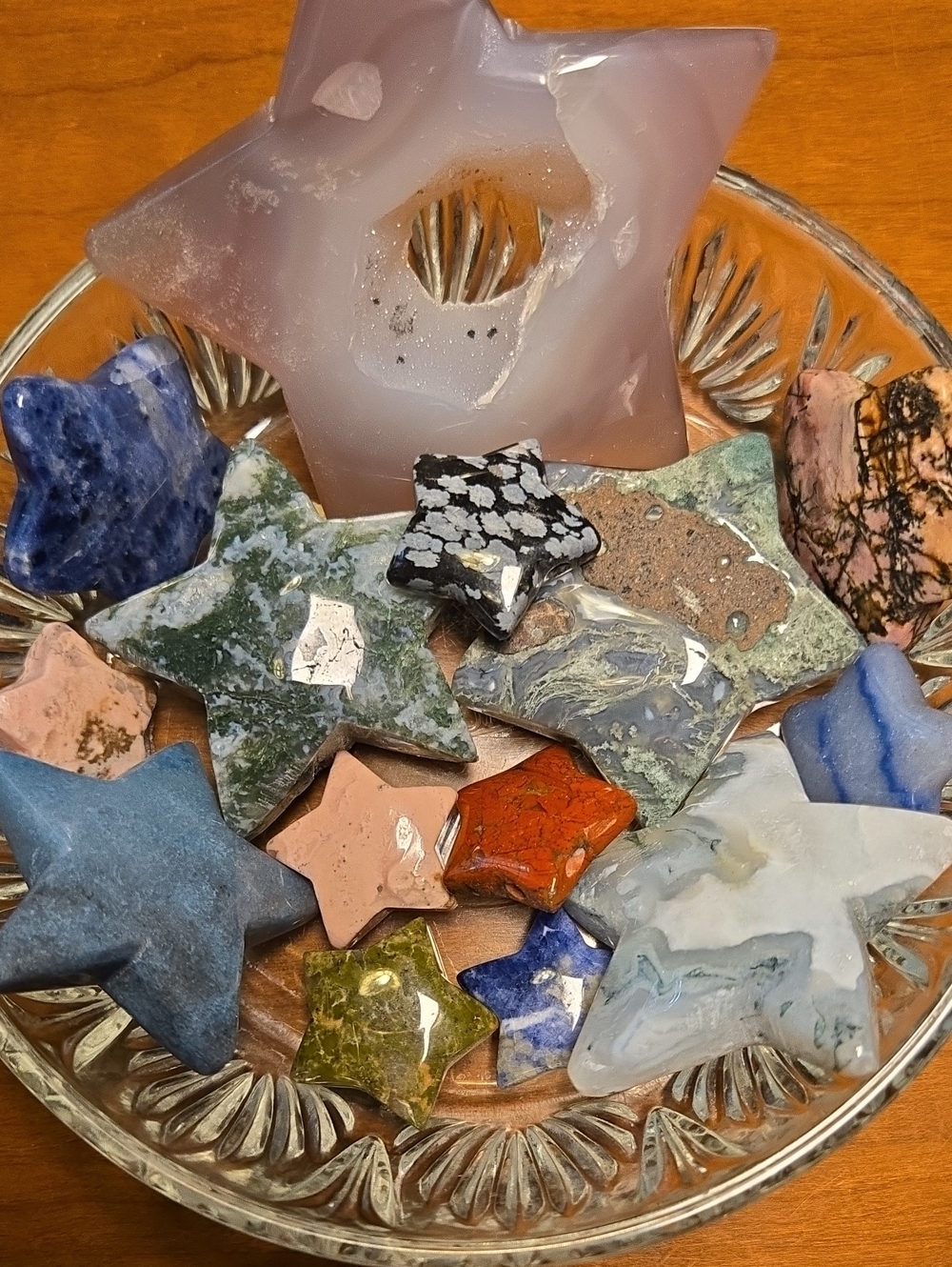 Mixed Natural Stone Star Cabochons